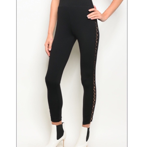 sexy side detail black leggings - Picture 3 of 8